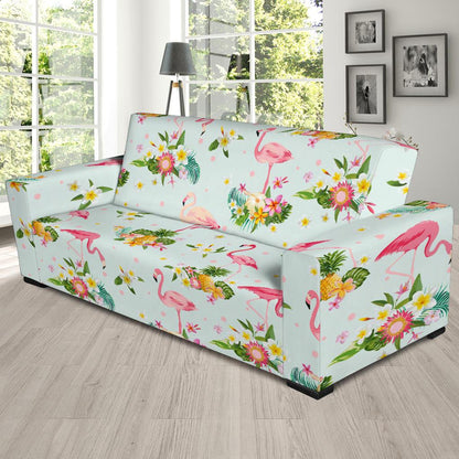 Flamingo Sweet Pattern Sofa Slipcover-JORJUNE.COM