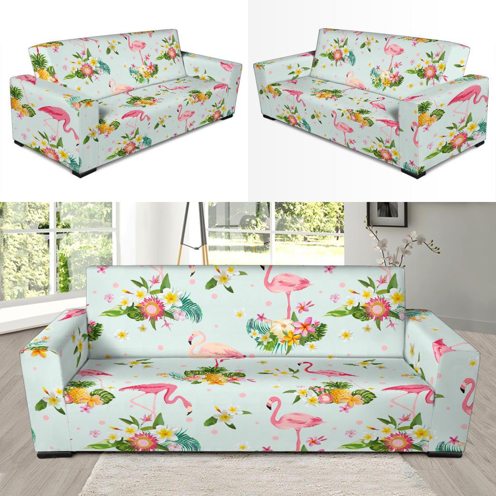 Flamingo Sweet Pattern Sofa Slipcover-JORJUNE.COM