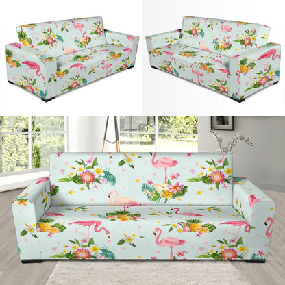Flamingo Sweet Pattern Sofa Slipcover-JORJUNE.COM