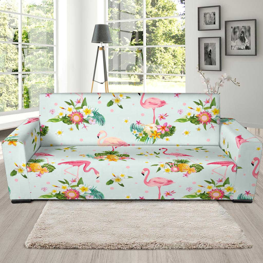 Flamingo Sweet Pattern Sofa Slipcover-JORJUNE.COM