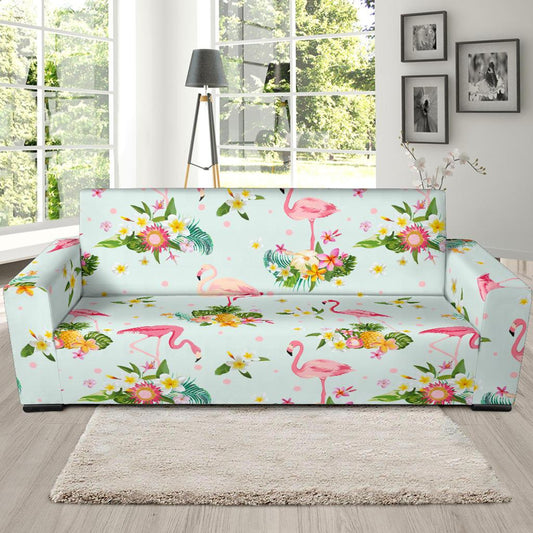 Flamingo Sweet Pattern Sofa Slipcover-JORJUNE.COM