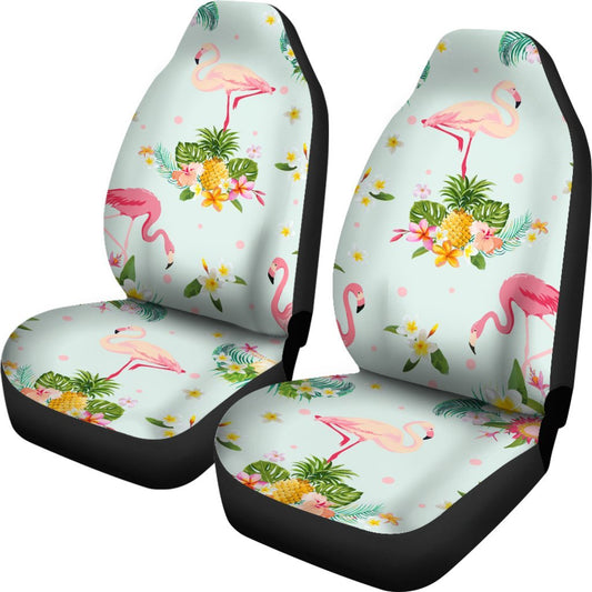 Flamingo Tropical Flower Pattern Universal Fit Car Seat Covers