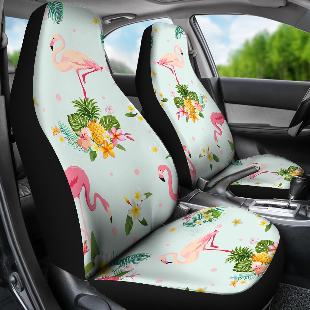 Flamingo Tropical Flower Pattern Universal Fit Car Seat Covers