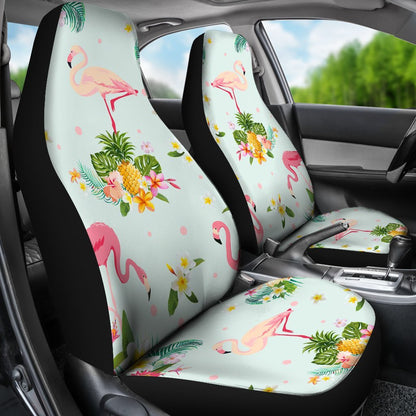 Flamingo Tropical Flower Pattern Universal Fit Car Seat Covers