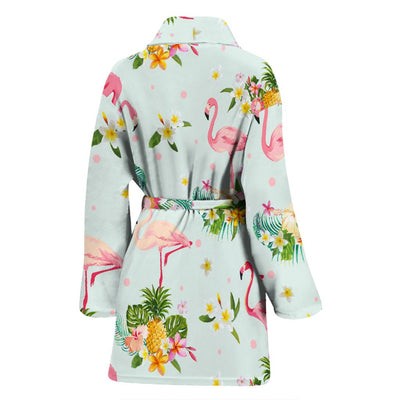 Flamingo Sweet Pattern Women Bath Robe