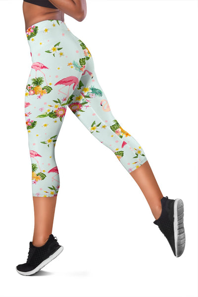 Flamingo Sweet Pattern Women Capris