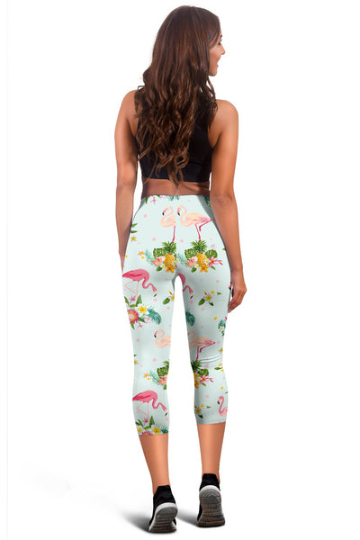 Flamingo Sweet Pattern Women Capris