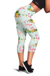 Flamingo Sweet Pattern Women Capris