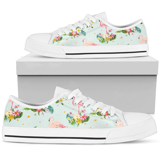 Flamingo Sweet Pattern Women Low Top Shoes