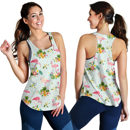 Flamingo Sweet Pattern Women Racerback Tank Top