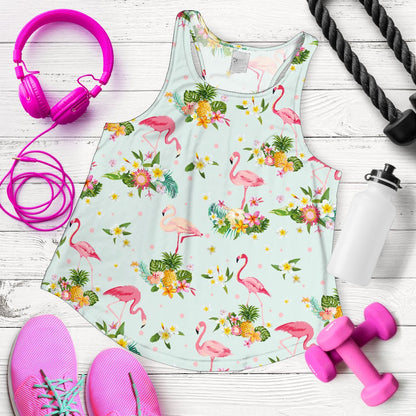 Flamingo Sweet Pattern Women Racerback Tank Top