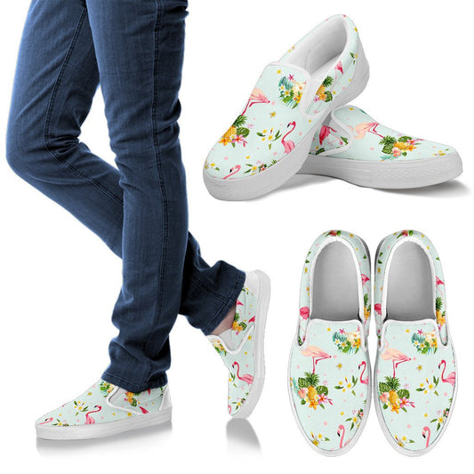 Flamingo Sweet Pattern Women Slip On Shoes