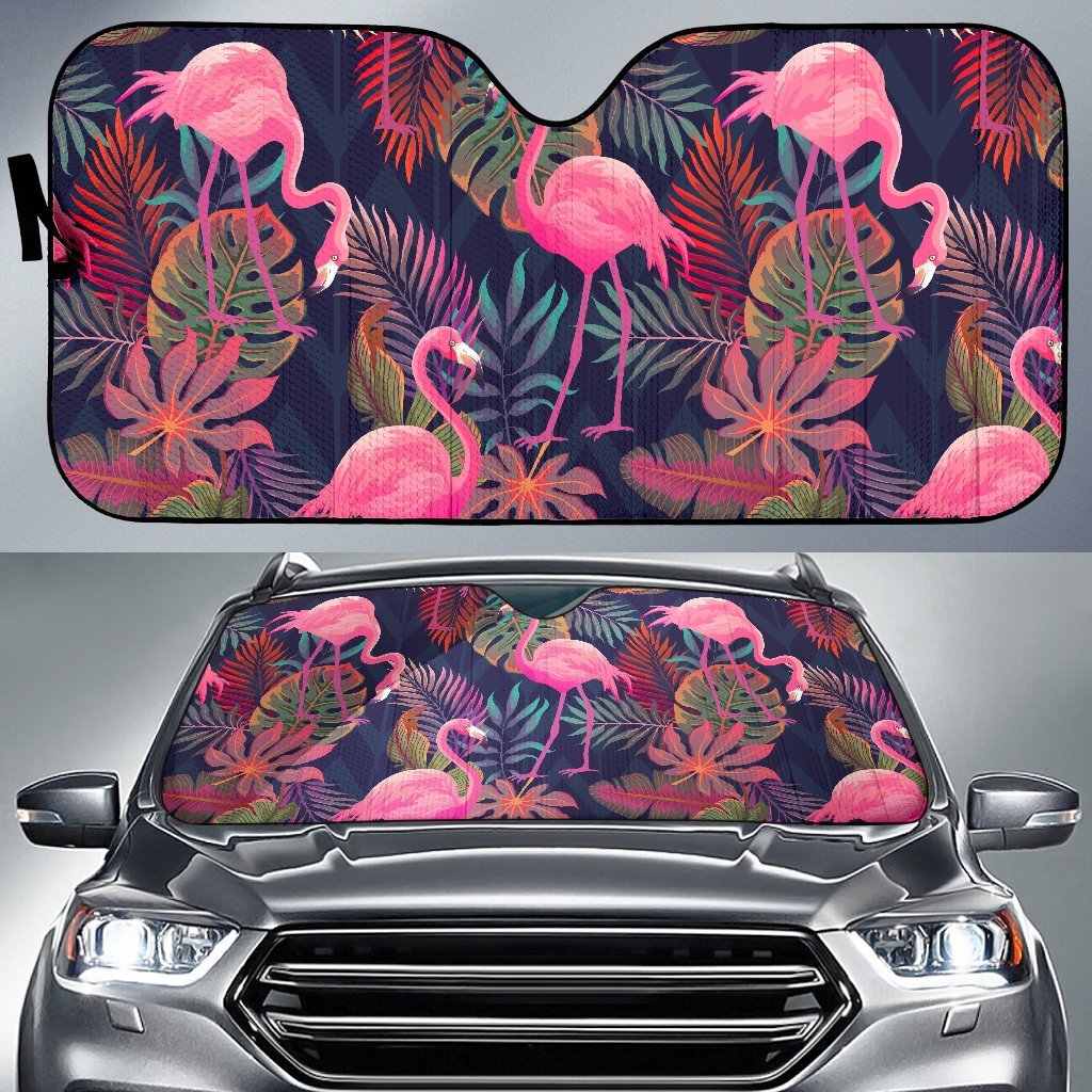 Flamingo Tropical Pattern Car Sun Shade-JorJune