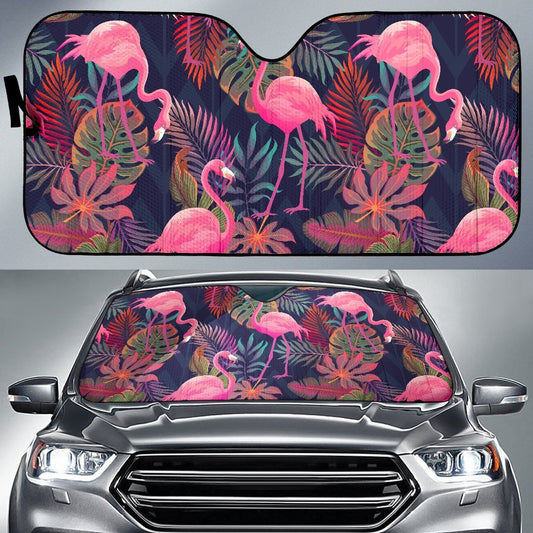 Flamingo Tropical Pattern Car Sun Shade-JorJune