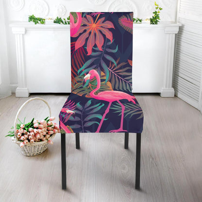 Flamingo Tropical Pattern Dining Chair Slipcover-JORJUNE.COM