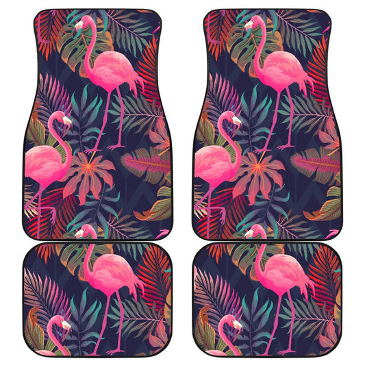 Flamingo Tropical Pattern Front and Back Car Floor Mats