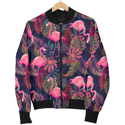 Flamingo Tropical Pattern Men Casual Bomber Jacket