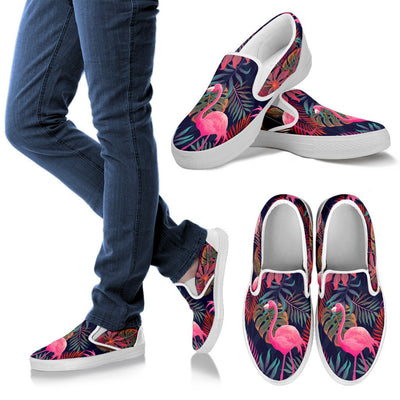 Flamingo Tropical Pattern Men Slip On Shoes