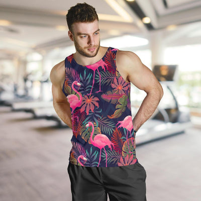 Flamingo Tropical Pattern Men Tank Top