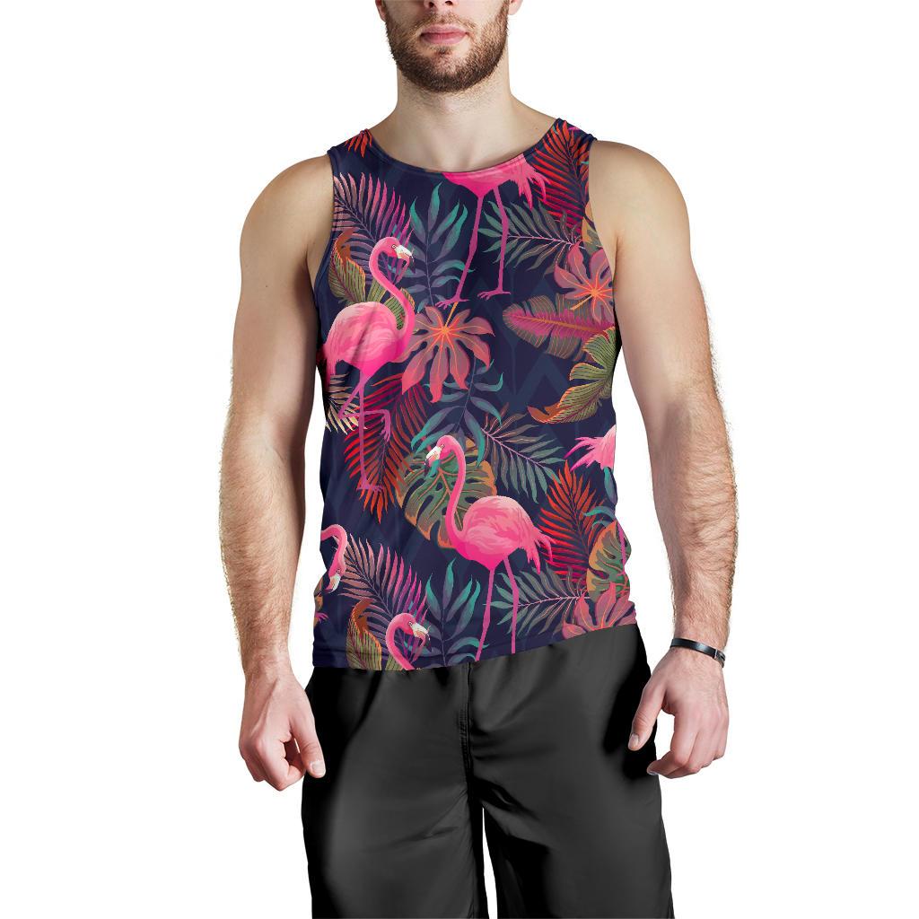 Flamingo Tropical Pattern Men Tank Top