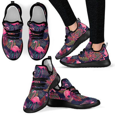 Flamingo Tropical Pattern Mesh Knit Sneakers Shoes