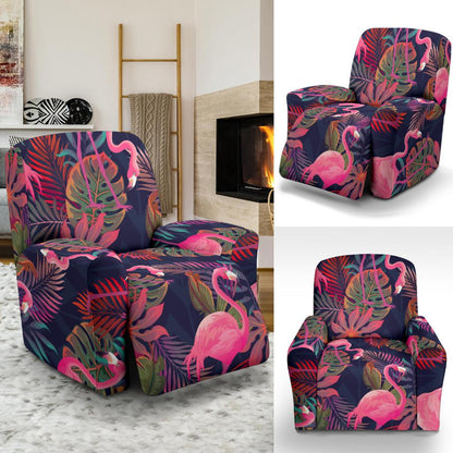 Flamingo Tropical Pattern Recliner Slipcover-JORJUNE.COM