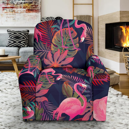 Flamingo Tropical Pattern Recliner Slipcover-JORJUNE.COM