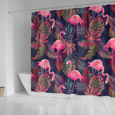 Flamingo Tropical Pattern Shower Curtain