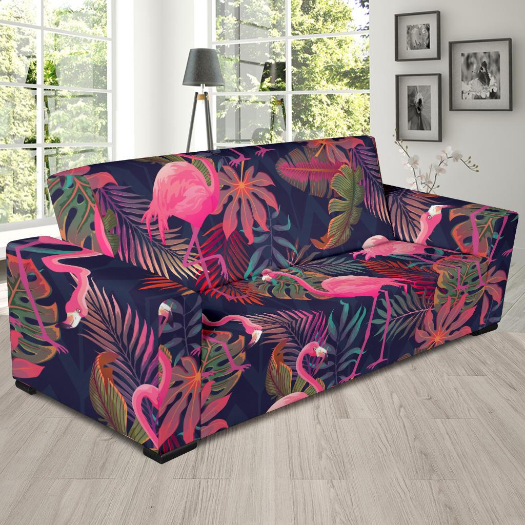 Flamingo Tropical Pattern Sofa Slipcover-JORJUNE.COM
