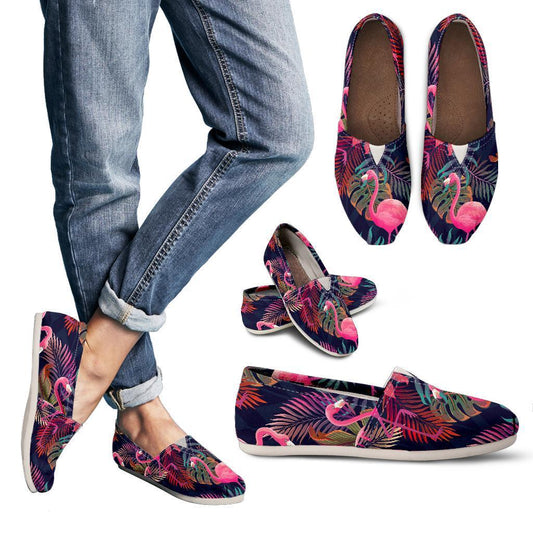 Flamingo Tropical Pattern Women Casual Shoes-JorJune.com