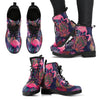 Flamingo Tropical Pattern Women Leather Boots