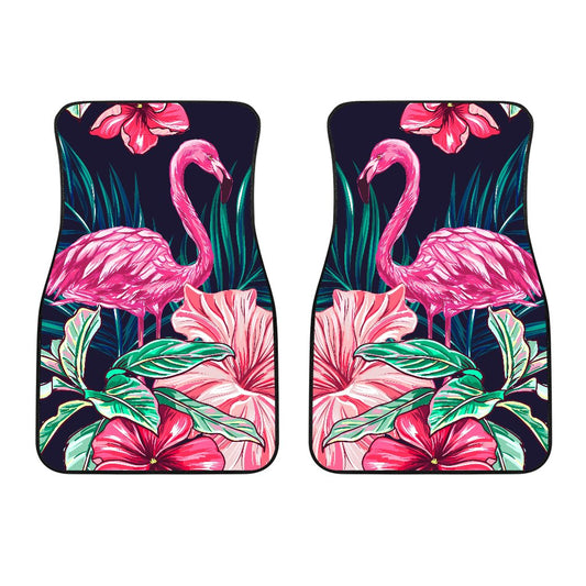 Flamingo Tropical Pink Hibiscus Car Floor Mats