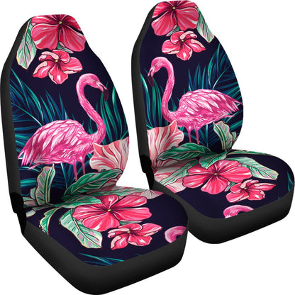 Flamingo Tropical Pink Hibiscus Universal Fit Car Seat Covers