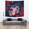 Flamingo Tropical Pink Hibiscus Wall Tapestry