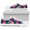 Flamingo Tropical Pink Hibiscus Women Low Top Canvas Shoes