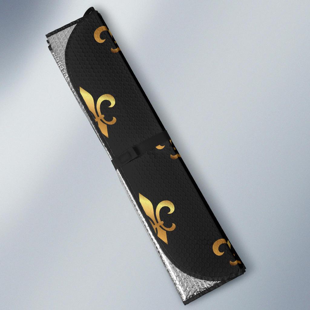 Fleur De Lis Gold Pattern Print Design 03 Car Sun Shade-JORJUNE.COM
