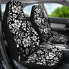 Floral Black White Themed Print Universal Fit Car Seat Covers