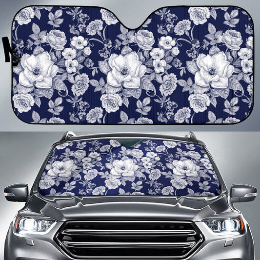 Floral Infrared Pattern Car Sun Shade-JorJune