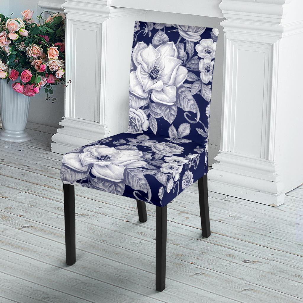 Floral Infrared Pattern Dining Chair Slipcover-JORJUNE.COM