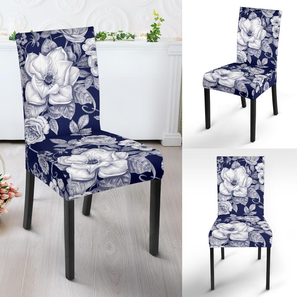 Floral Infrared Pattern Dining Chair Slipcover-JORJUNE.COM