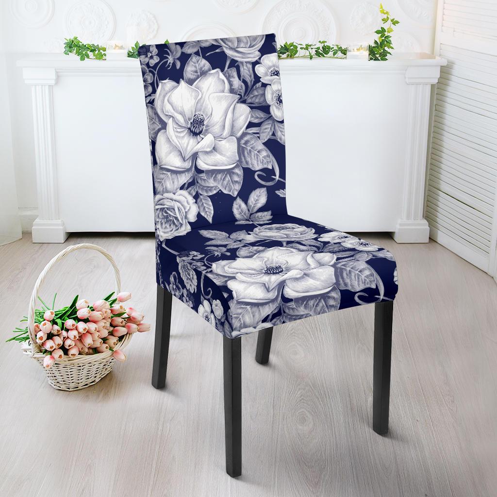Floral Infrared Pattern Dining Chair Slipcover-JORJUNE.COM