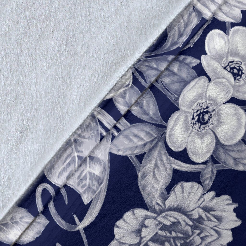 Floral Infrared Pattern Fleece Blanket