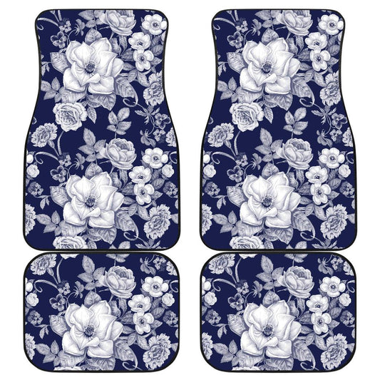 Floral Infrared Pattern Front and Back Car Floor Mats
