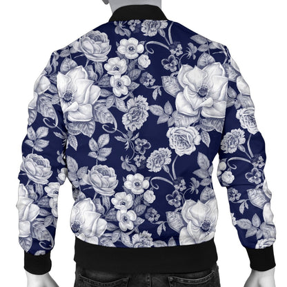 Floral Infrared Pattern Men Casual Bomber Jacket