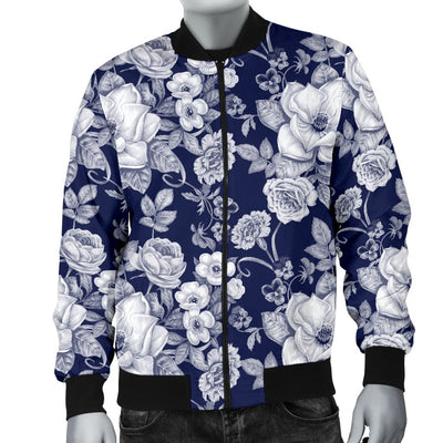 Floral Infrared Pattern Men Casual Bomber Jacket