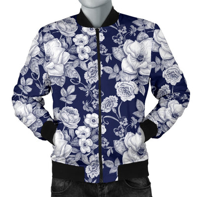 Floral Infrared Pattern Men Casual Bomber Jacket