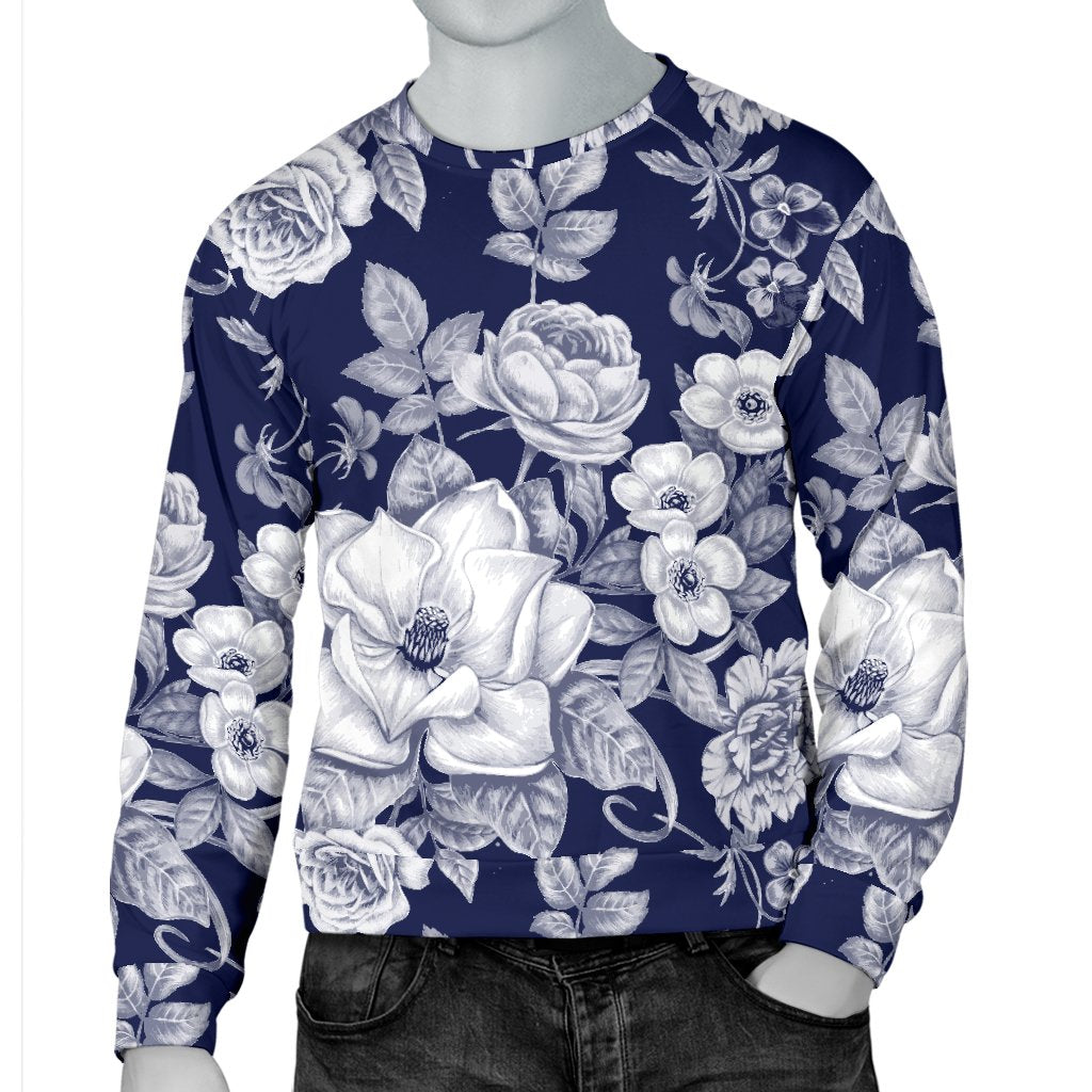 Floral Infrared Pattern Men Crewneck Sweatshirt