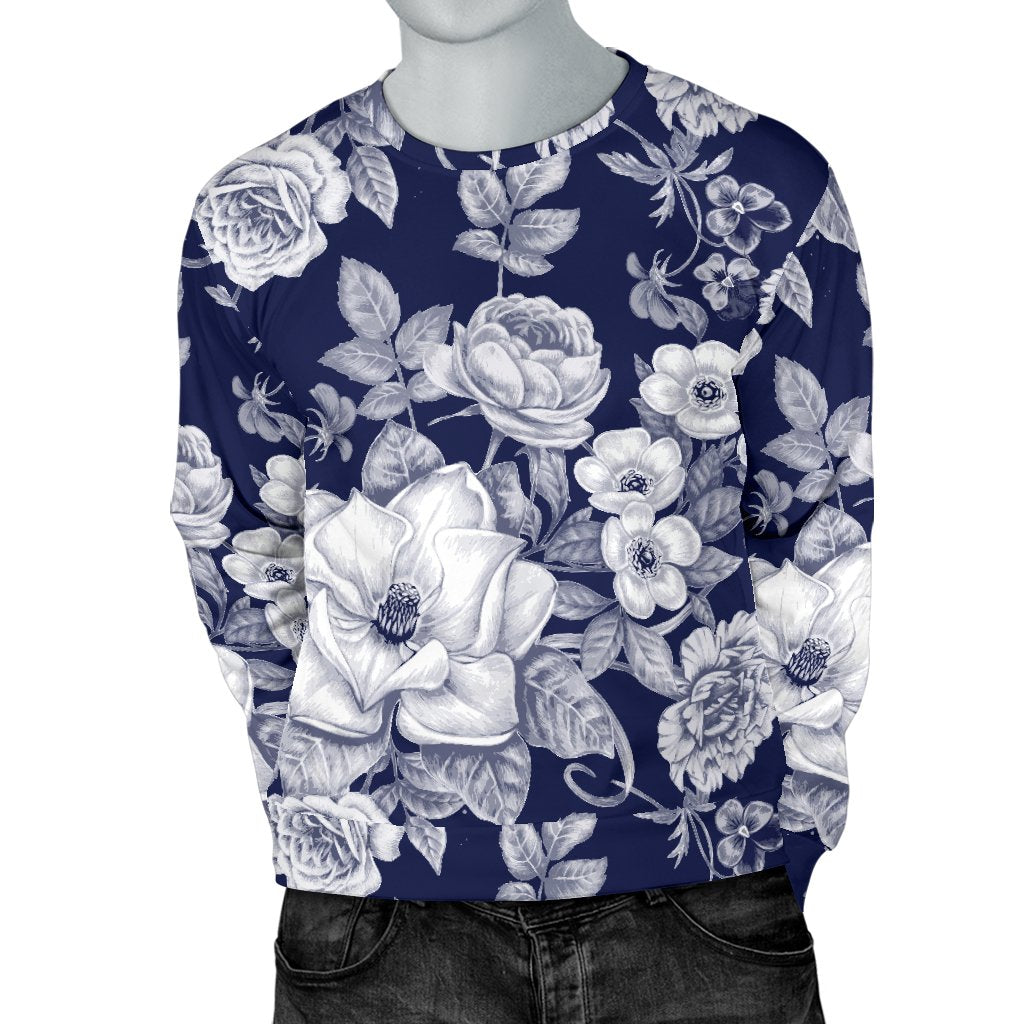 Floral Infrared Pattern Men Crewneck Sweatshirt