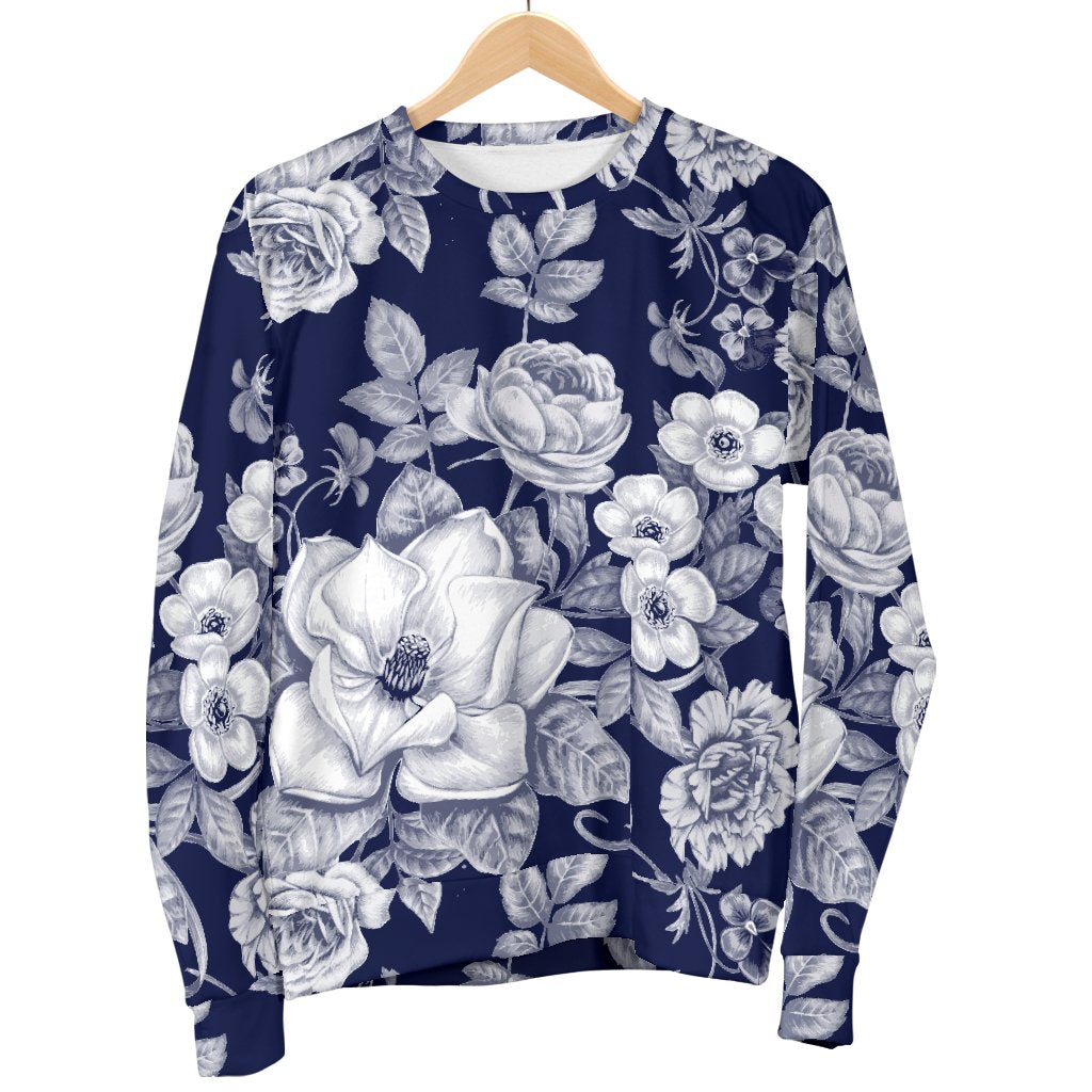 Floral Infrared Pattern Men Crewneck Sweatshirt
