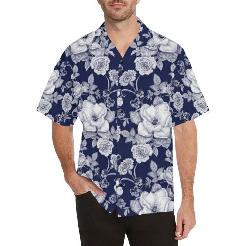 Floral Infrared Pattern Men Hawaiian Shirt